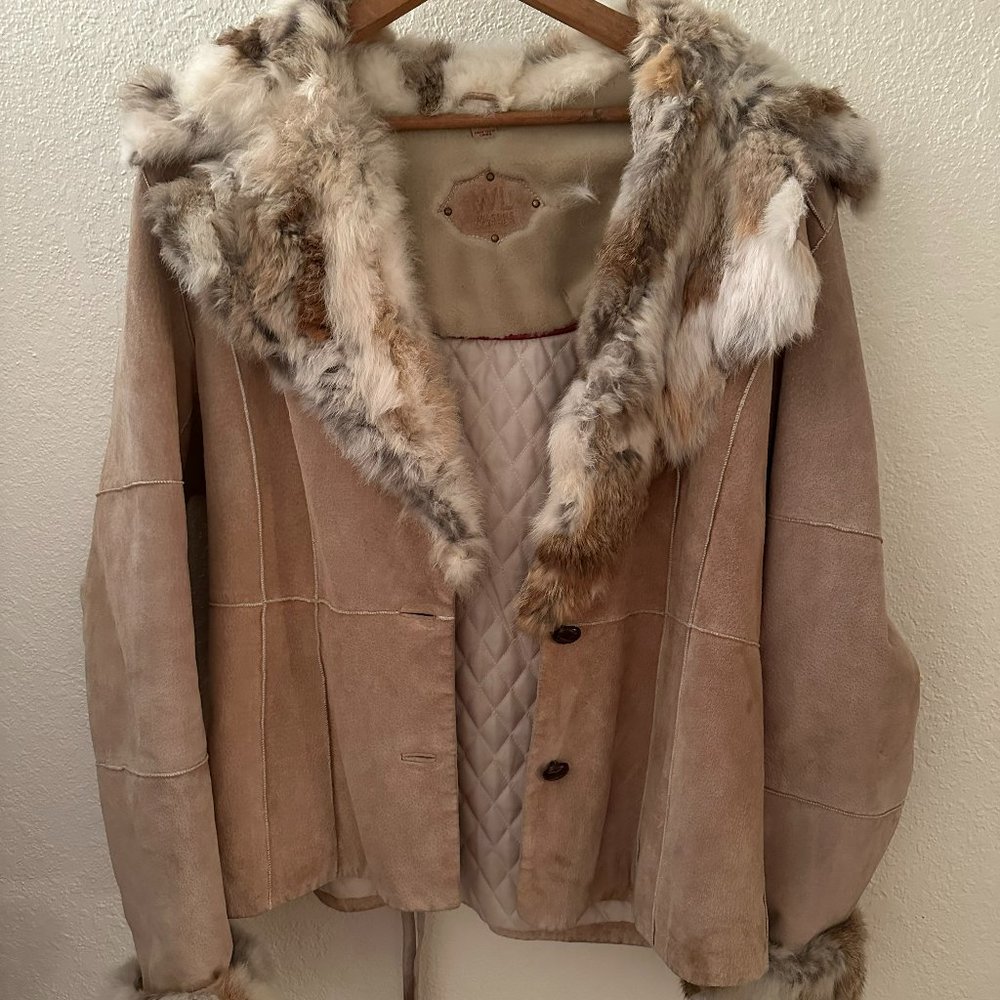 Fur and Suede Leather Coat